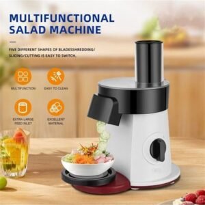 Sonifer ماكينة تحضير السلطة الكهربائية SF‑5505 بقدرة 200 واط، قطاعة خضروات متعددة الوظائف ومبشرة مع أقراص من الفولاذ المقاوم للصدأ، 220‑240 فولت للمطبخ المنزلي